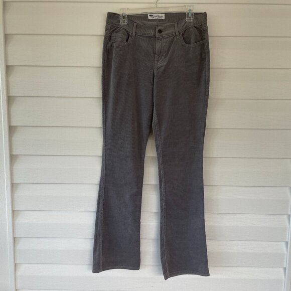 Women's OLD NAVY Sweetheart grey corduroy pants Size 8 Long - Picture 1 of 5